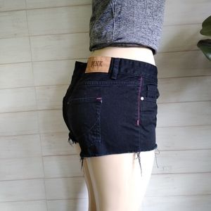 VS PiNK Distressed Denim Black Women's Short